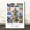 Photo Collage 80th Birthday Gift For Grandfather Dad 15-Photo Print Or Canvas