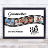 Photo Collage 80th Birthday Gift For Grandmother 4-Photo Film Print Or Canvas