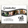 Photo Collage 90th Birthday Gift For Grandmother 4-Photo Film Print Or Canvas