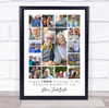 Photo Collage 100th Birthday Gift For Brother-In-Law 15-Photo Print Or Canvas