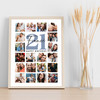 Photo Collage 21st Birthday Gift For Fiancé 20-Photo Portrait Print Or Canvas