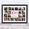 Photo Collage 100th Birthday Custom Gift For Fiancée 20-Photo Print Or Canvas