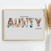Photo Collage Grey 5-Photo Custom Gift For Aunty Any Occasion Print Or Canvas