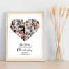 Photo Collage Christening Gift 17-Photo Heart Gold Dots Frame Print Or Canvas