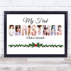 Photo Collage First Christmas Gift For Baby 9-Photo Christmas Print Or Canvas