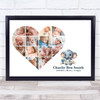 Photo Collage Gift For New Baby 14-Photo Heart Blue Elephant Print Or Canvas