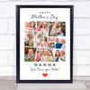 Photo Collage Gift For Nanna Mother's Day 11-Photo Red Heart Print Or Canvas