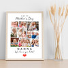 Photo Collage Gift For Nanna Mother's Day 11-Photo Red Heart Print Or Canvas