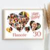 Photo Collage 30th Birthday Gift For Fiancée 20-Photo Hearts Print Or Canvas Photo Collage 30th Birthday Gift For Fiancée 20-Photo Hearts Print Or Canvas