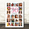 Photo Collage 30th Birthday Custom Gift For Fiancée 20-Photo Print Or Canvas
