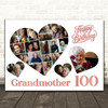 Photo Collage 100th Birthday Gift For Grandmother 20-Photo s Print Or Canvas
