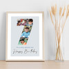 Photo Collage 5-Photo 7th Birthday Custom Gift For Boys Blue Print Or Canvas