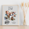 Photo Collage 60th Birthday Custom Gift For Dad 7-Photo Grey Print Or Canvas
