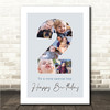Photo Collage 6-Photo 2nd Birthday Custom Gift For Boys Blue Print Or Canvas