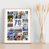 Photo Collage 70th Birthday Gift For Brother-In-Law 10-Photo Print Or Canvas