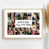 Photo Collage 100th Birthday Custom Gift For Sister 22-Photo Print Or Canvas