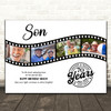 Photo Collage 70th Birthday Gift For Son 4-Photo Camera Film Print Or Canvas