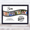 Photo Collage 70th Birthday Gift For Son 4-Photo Camera Film Print Or Canvas