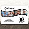 Photo Collage 80th Birthday Gift For Girlfriend 4-Photo Film Print Or Canvas