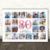 Photo Collage 80th Birthday Gift For Wife 20-Photo Landscape Print Or Canvas
