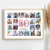 Photo Collage 80th Birthday Gift For Wife 20-Photo Landscape Print Or Canvas