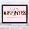 Photo Collage Pink 8-Photo Birthday Gift For Daughter-In-Law Print Or Canvas
