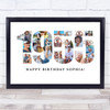 Photo Collage White Birthday Gift For Her 23-Photo Year 1955 Print Or Canvas