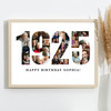 Photo Collage White Birthday Gift For Her 26-Photo Year 1925 Print Or Canvas