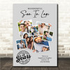 Photo Collage 21st Birthday Gift For Son-In-Law 7-Photo Grey Print Or Canvas