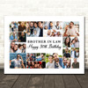 Photo Collage 30th Birthday Gift For Brother-In-Law 22-Photo Print Or Canvas