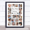 Photo Collage Christening Gift 20-Photo Black Doves Portrait Print Or Canvas