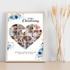 Photo Collage Christening Gift For Boys 14-Photo Blue Floral Print Or Canvas
