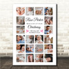 Photo Collage Christening Gift For Girls 20-Photo Pink Doves Print Or Canvas