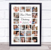 Photo Collage Christening Gift For Girls 20-Photo Pink Doves Print Or Canvas