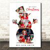 Photo Collage First Christmas Gift For Baby 10-Photo Snowman Print Or Canvas