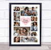 Photo Collage Mother's Day Gift For Mum 10-Photo Pink Heart Print Or Canvas