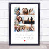 Photo Collage Valentine's Day Custom Gift 8-Photo Red Heart Print Or Canvas