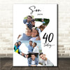 Photo Collage 40th Birthday Custom Gift For Son 9-Photo Man Print Or Canvas
