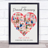 Photo Collage Diamond 60th Wedding Anniversary Gift 16-Photo Red Print Or Canvas