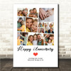 Photo Collage Wedding Anniversary Custom Gift 11-Photo Red Heart Print Or Canvas