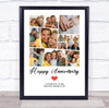 Photo Collage Wedding Anniversary Custom Gift 11-Photo Red Heart Print Or Canvas