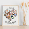 Photo Collage Kids Memorial Gift For Anyone 16-Photo Grey Heart Print Or Canvas
