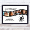 Photo Collage 30th Birthday Gift For Granddaughter 4-Photo Film Print Or Canvas