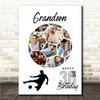 Photo Collage 30th Birthday Gift For Grandson 14-Photo Football Print Or Canvas