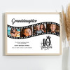 Photo Collage 40th Birthday Gift For Granddaughter 4-Photo Film Print Or Canvas