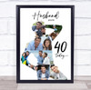 Photo Collage 40th Birthday Custom Gift For Husband 9-Photo Man Print Or Canvas