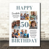 Photo Collage 50th Birthday Custom Gift For Grandfather 6-Photo Print Or Canvas