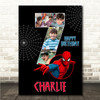 Photo Collage 5-Photo 7th Birthday Gift For Boys Kids Spiderman Print Or Canvas