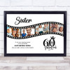 Photo Collage 60th Birthday Gift For Sister 4-Photo Camera Film Print Or Canvas