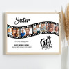 Photo Collage 60th Birthday Gift For Sister 4-Photo Camera Film Print Or Canvas